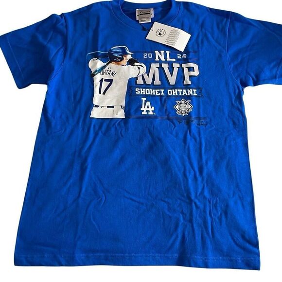 NWT LA Dodgers Shohei Ohtani MVP Blue Tee - Size Adult Small - Picture 1 of 6